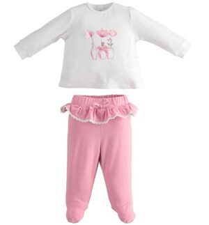 Tutina 2 pezzi+piedi stampa vasi