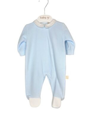 Tuta+piedi collo ricamato