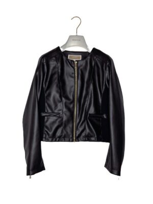 BE702268087F24F46B403561BCC472E6_ Giacca chanel con zip ecopelle/strech