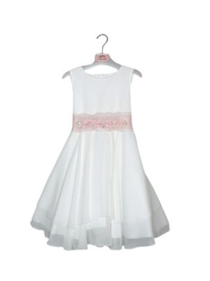 Abito viscosa+cintura fiori