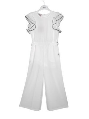 Tuta lunga palazzo maniche volan bordate