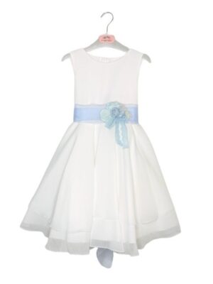 Abito viscosa+cintura fiori