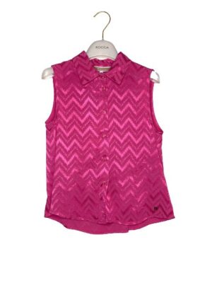 Camicia senza maniche fantasia zigzag