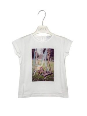 84E38E94286C6B34C30BEAE46A2E9ED7_ T-shirt mezza manica stampa altalena