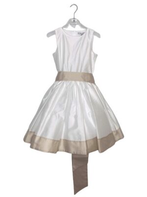 Abitosm.taffeta bordato+fiocco dietro