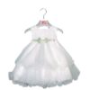 Abito a balze tulle+cintura fiori