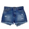 Short denim sfrangiato+rotture