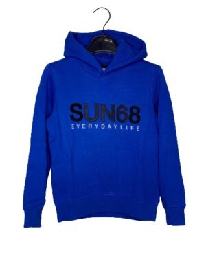 Cappuccio felpa logo sun68 ricamato