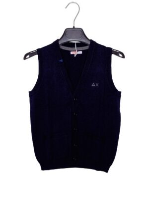 Gilet abbottonato scollo v lana-cotone