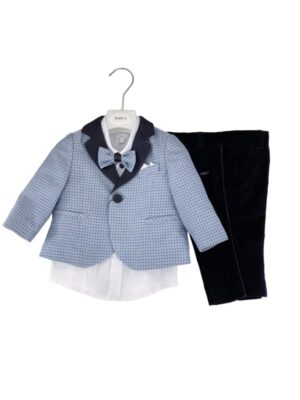 Giacca felpa+gilet+pantalone+camicia+papillon