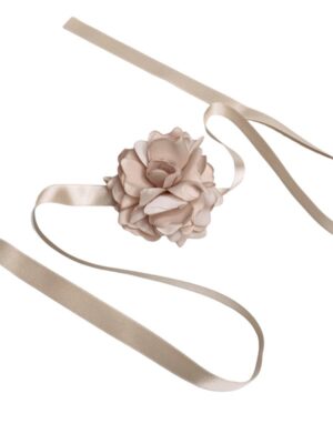 Cintura raso+fiore mikado