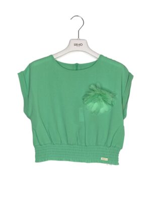 9C7B0744F6C50963067BCCE0AAAD1382_ Blusa manica aletta+fiore viscosa