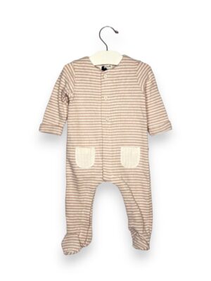 Tutina felpina rigata con i piedi