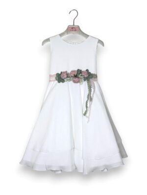 Abito svasato+cintura fiori