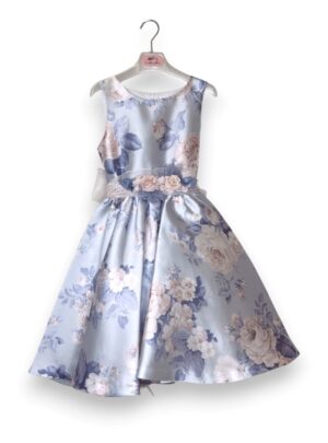 Abito svasato stampa fiori+cintura