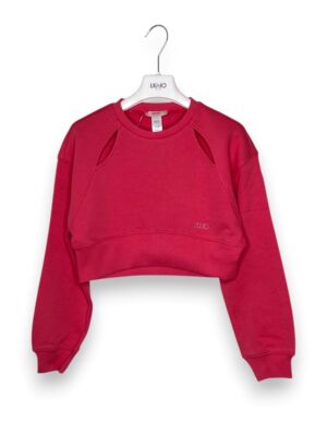 Felpa girocollo crop+oblo