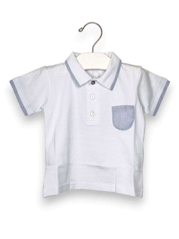 Polo mezza manica+taschino rigato