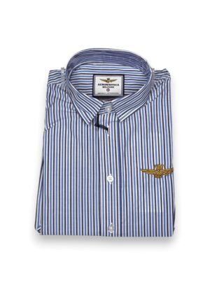 Camicia rigata bicolore