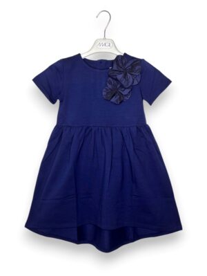 Abito felpa con fiori taffeta