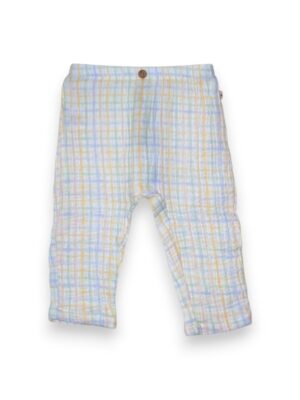 Pantalone quadretto cotone organico