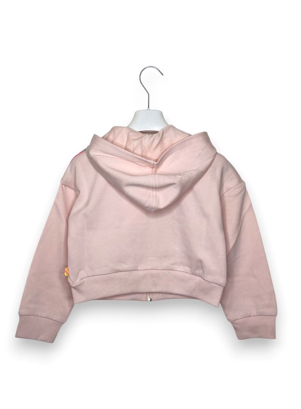 Cappuccio+zip righe paillettes