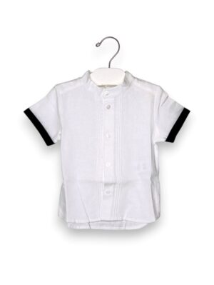 Camicia coreana mezza manica bordata