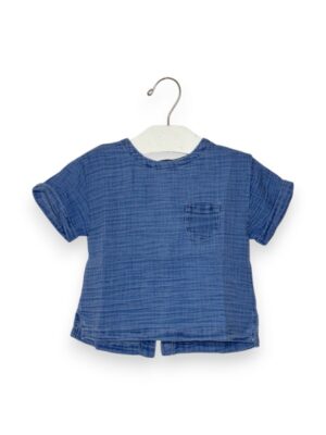 T-shirt cotone organico abbottonata dietro