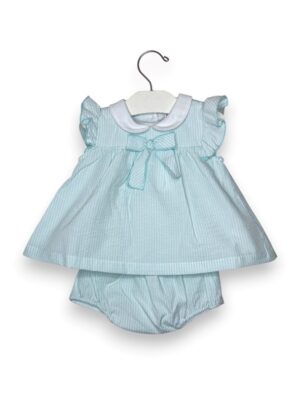 Abito trapezio+culotte rigato