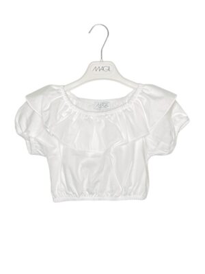 Crop top popeline+volant