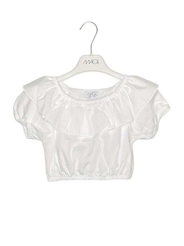 Crop top popeline+volant
