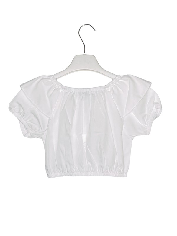 Crop top popeline+volant