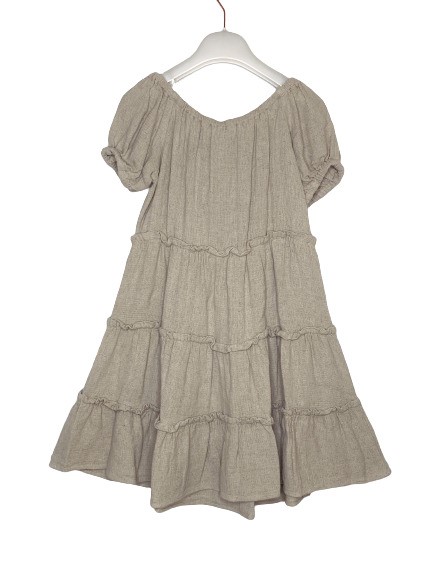 Abito ruota mezza manica viscosa lino