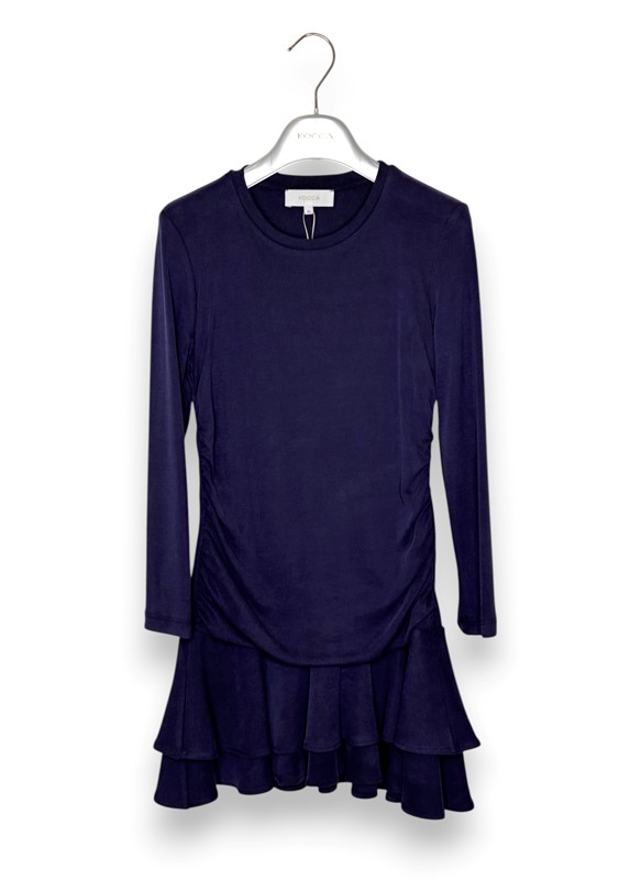 Abito svasato+balza viscosa