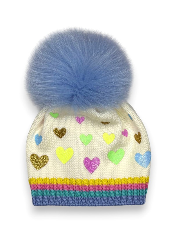 Berretto lana cuori lamina glitter+murmansky