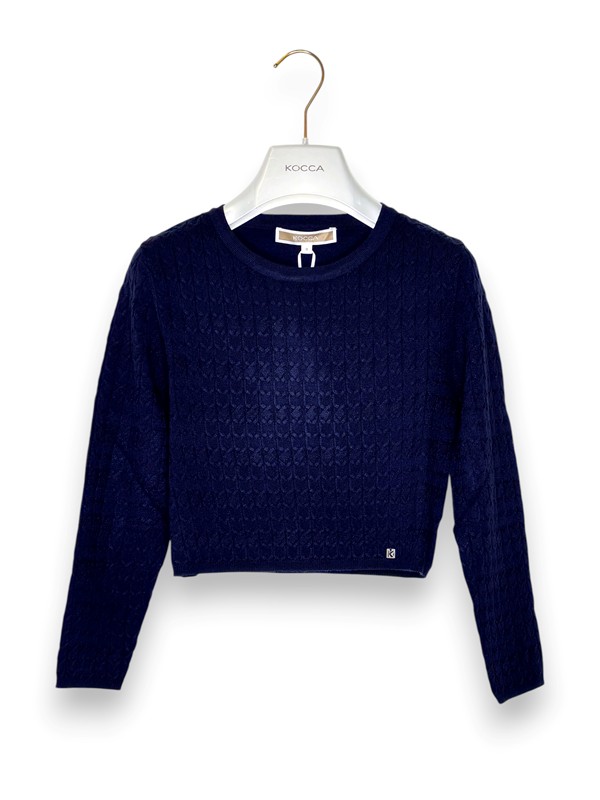 Girocollo crop effetto trecce