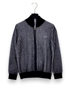 Giubbino lana costina con zip