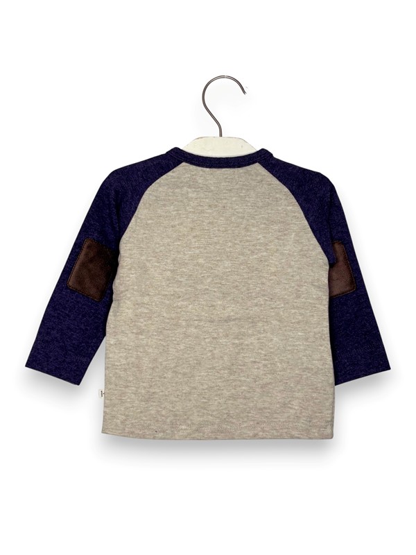 T-shirt manica lunga raglan bicolore