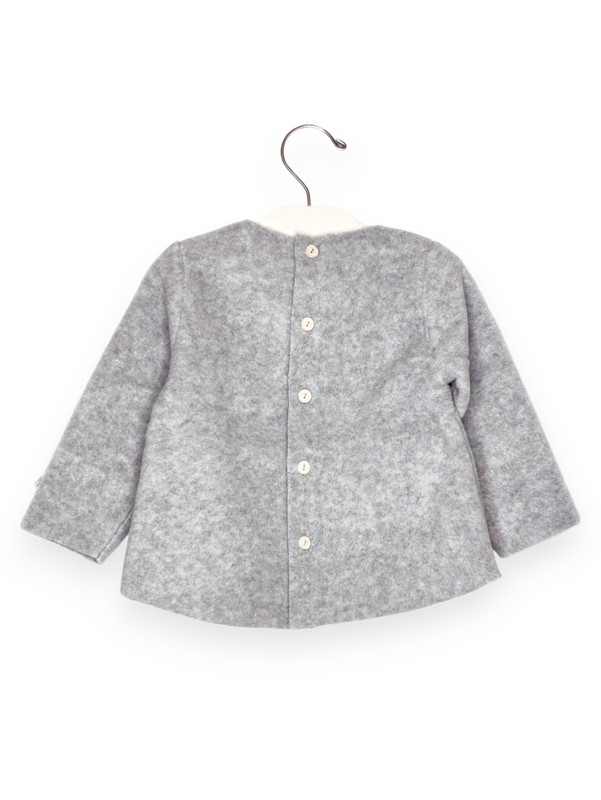 Girocollo micropile abbottonata dietro