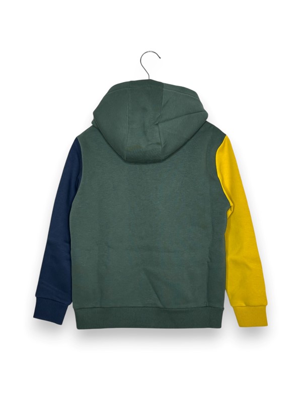 Felpa cappuccio color block