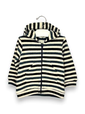 Cappuccio felpa rigata bicolore