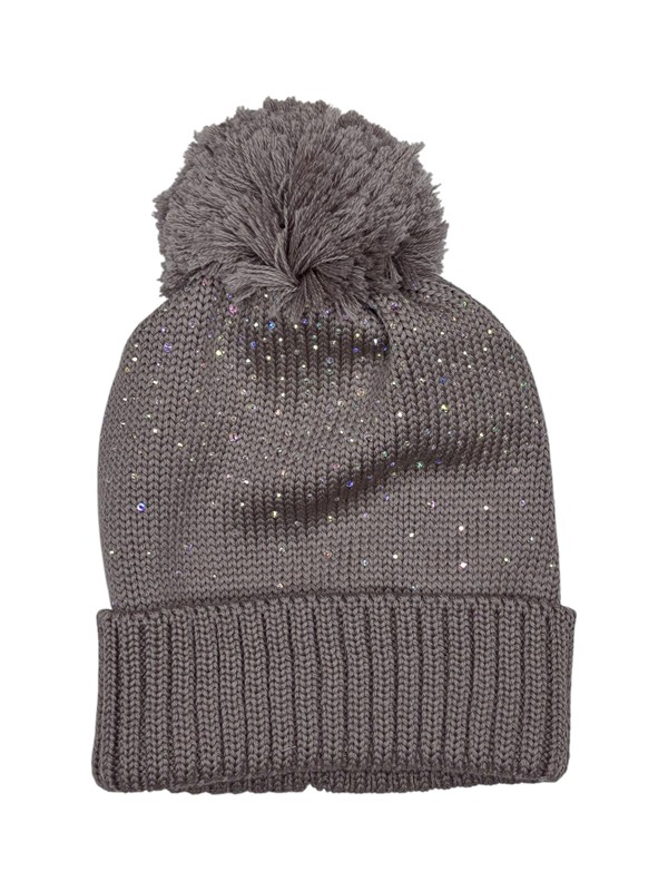 Berretto lana ponpon glitter