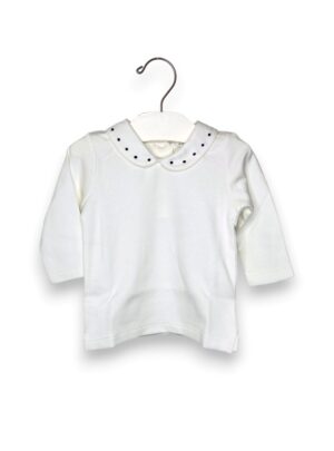 8AB69EDDB0FA7080805910EBF3C55C79_ Polo manica lunga+collo pois blu