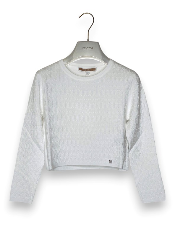 Girocollo crop effetto trecce