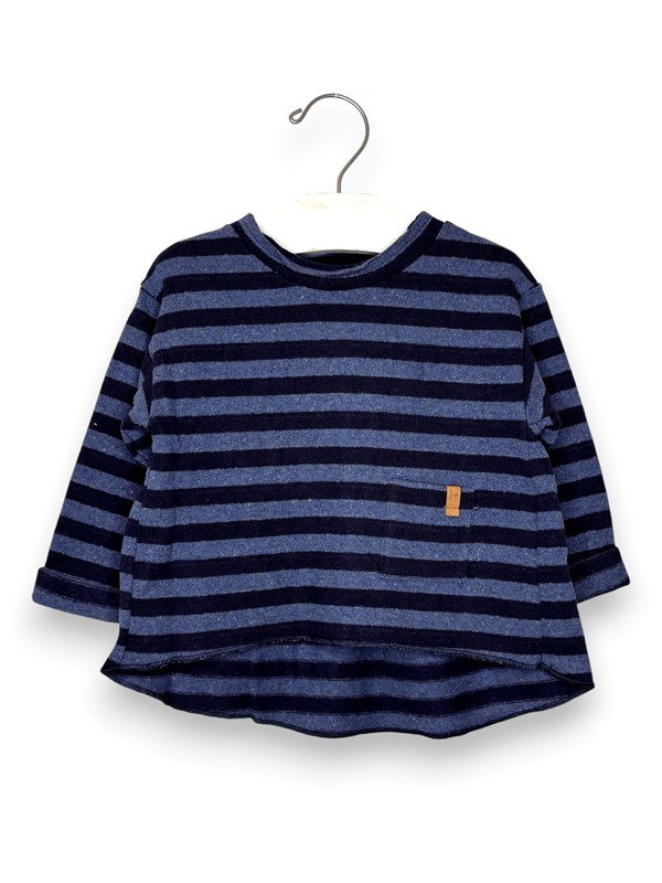 Felpa girocollo manica lunga rigata