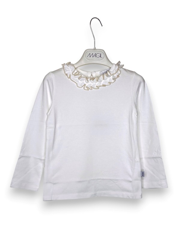 T-shirt collo rouches