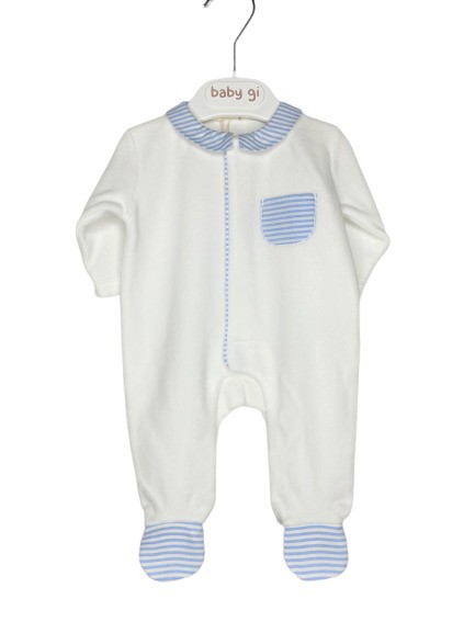 Tuta+piedi collo rigato