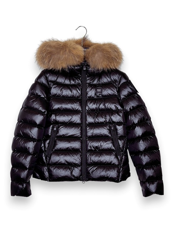 Piumino eco+cappuccio pelo blauer f