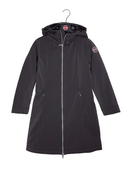 Piumino lungo liscio+cappuccio f