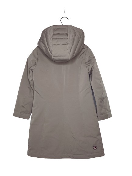 Piumino lungo liscio+cappuccio f