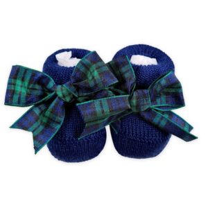 Babbucce lana+fiocco scozzese black watch